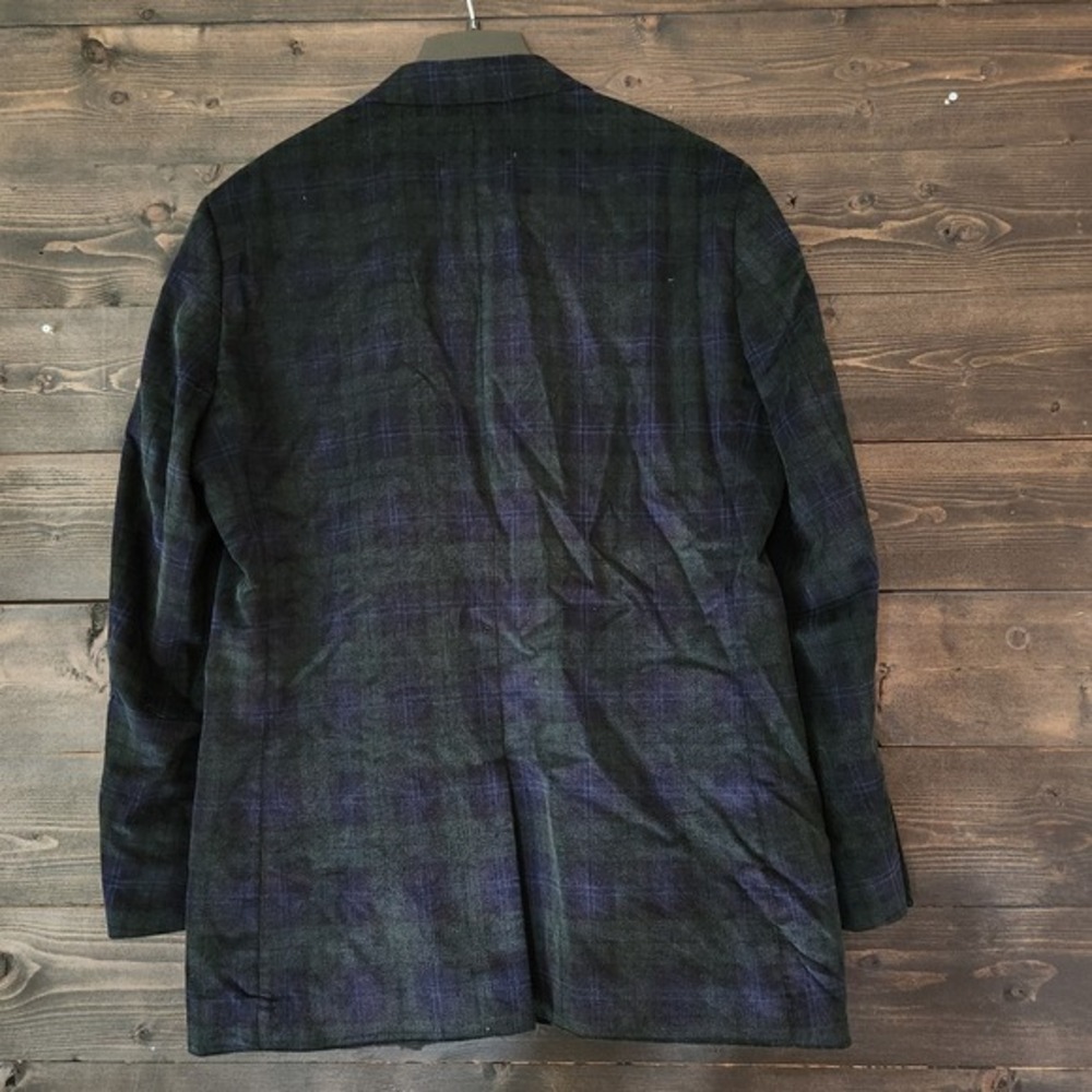 Saddlebred Corduroy Sports Coat Men's 44L Green Tartan Plaid Preppy Holiday - Picture 12 of 13